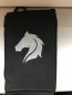 Preview: Handytasche mit Pferdekopflogo, Schwarz-Silber